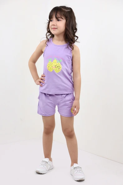 Toontoy Kız Bebek Baskılı Şortlu Takım