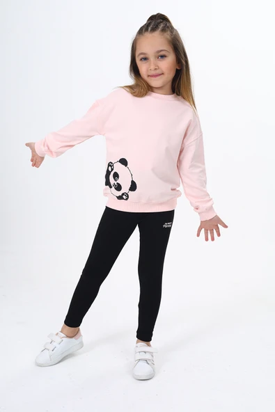 Toontoy Kız Çocuk Baskılı Taytlı Takım - 9