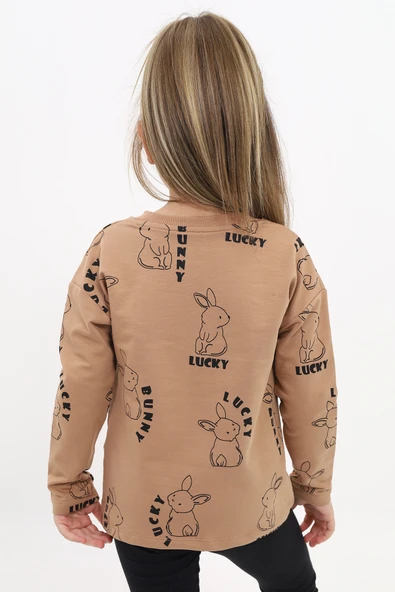 Toontoy Kız Çocuk Baskılı Sweatshirt - 6