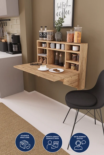 Kardelen Pratik Katlanır Portatif Raflı Katlanır Kırma Masa - Resim 6