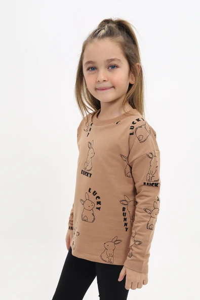Toontoy Kız Çocuk Baskılı Sweatshirt - 5