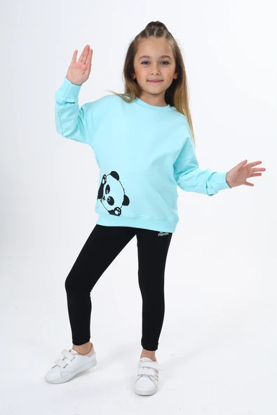 Toontoy Kız Çocuk Baskılı Taytlı Takım - 5