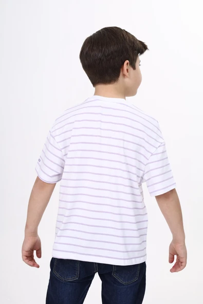 Toontoy Unisex Çocuk Çizgili Tişört - Resim 7