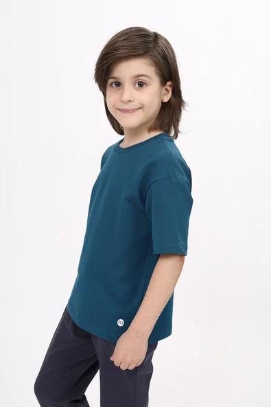Toontoy Unisex Çocuk Etek Ucu Baskılı Tişört - 9