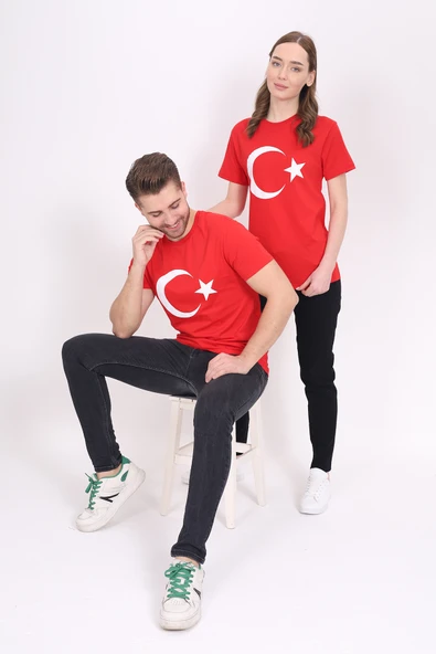 Toontoy Unisex Ay Yıldız Baskılı Tişört - 10