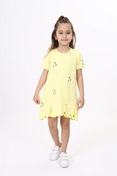 Toontoy Kız Çocuk Baskılı Elbise