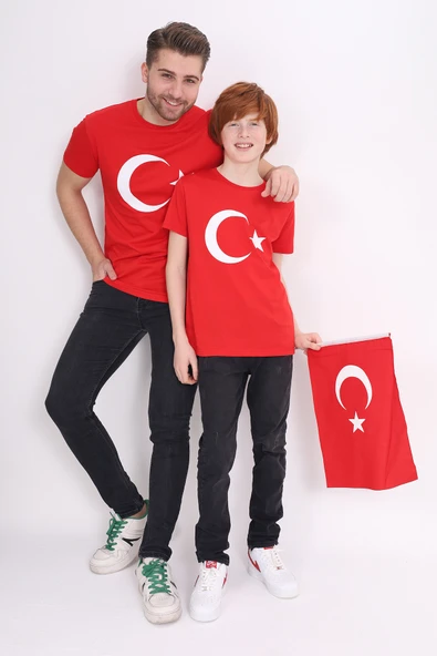 Toontoy Unisex Çocuk Ay Yıldız Baskılı Tişört - 9