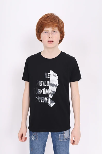 Toontoy Unisex Çocuk Atatürk Baskılı Tişört - 1