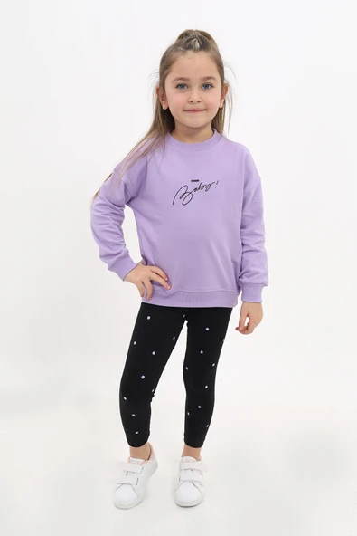 Toontoy Kız Çocuk Nakışlı Taytlı Takım - Resim 4