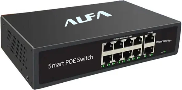 ALFA P208 8+2 10/100/1000Mbps SMART TAMAMI GİGABİT POE SWITCH