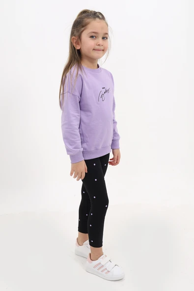 Toontoy Kız Çocuk Nakışlı Taytlı Takım - Resim 5