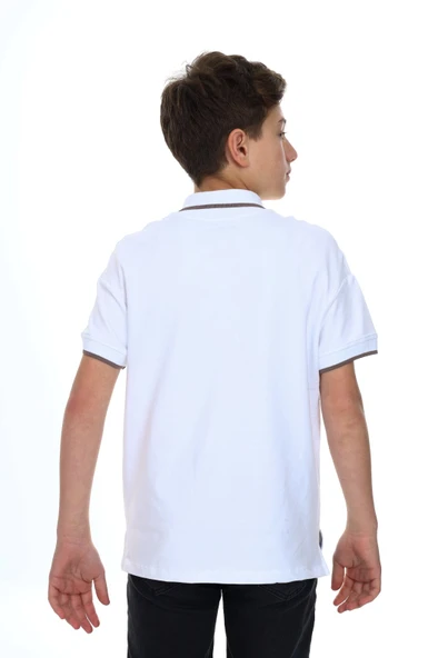 Toontoy Erkek Çocuk  Polo Yaka Kolu Baskılı Tişört - 3