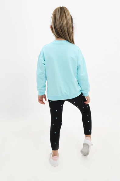 Toontoy Kız Çocuk Nakışlı Taytlı Takım - Resim 3