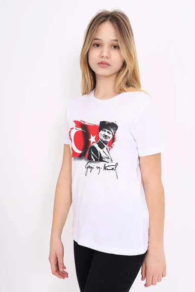 Toontoy Unisex Çocuk Atatürk Baskılı Tişört - Resim 12