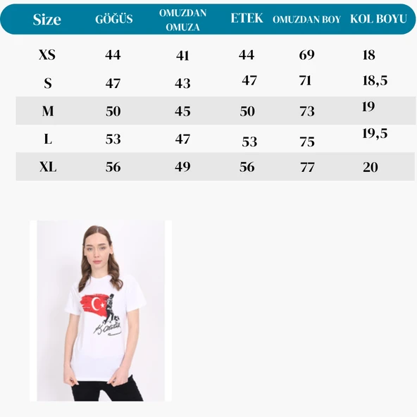 Toontoy Unisex Bisiklet Yaka Atatürk Baskılı Tişört - 2