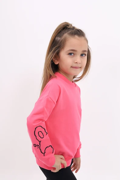 Toontoy Kız Çocuk Nakışlı Sweatshirt - 10