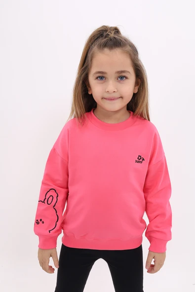 Toontoy Kız Çocuk Nakışlı Sweatshirt - 9