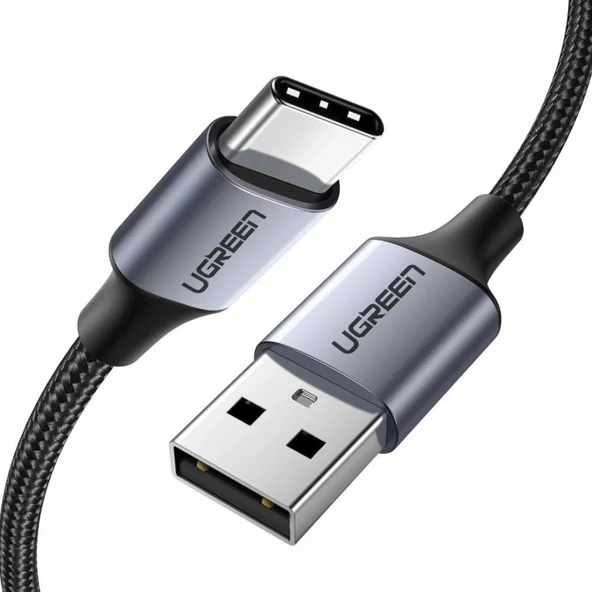 Ugreen 60126 USB-A to USB-C QC 15W 1M Örgülü Hızlı Şarj Kablosu