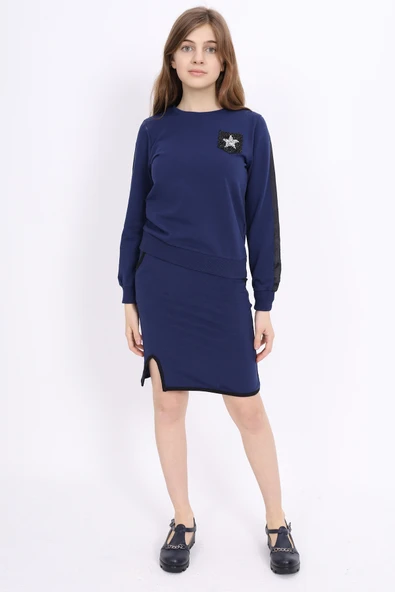 Toontoy Kız Çocuk Taş İşlemeli Etekli Takım - 2