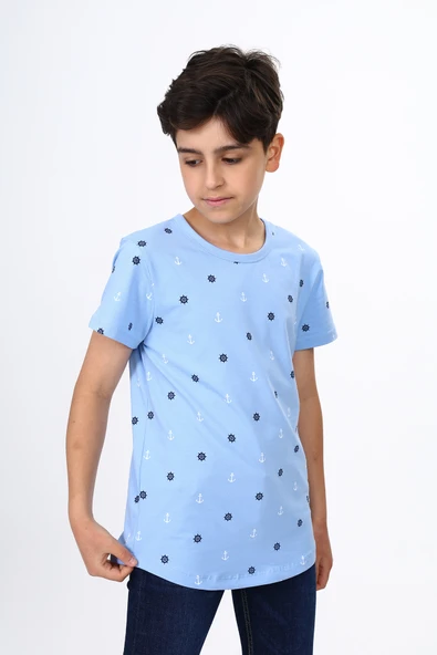 Toontoy Erkek Çocuk Dümen Ve Çapa Baskılı Tişört - 2