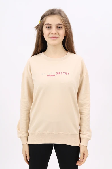 Toontoy Kız Çocuk Nakışlı Sweatshirt