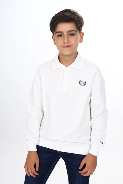 Toontoy Erkek Çocuk Polo Yaka Tnty Baskılı Sweatshirt - 3
