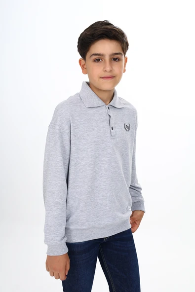Toontoy Erkek Çocuk Polo Yaka Tnty Baskılı Sweatshirt - 8