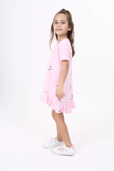 Toontoy Kız Çocuk Baskılı Elbise - Resim 9