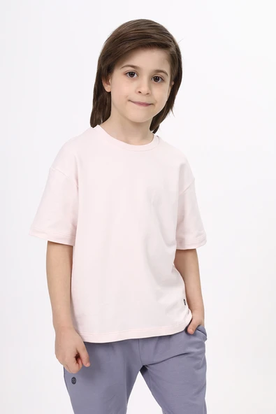 Toontoy Unisex Çocuk Etek Ucu Baskılı Tişört