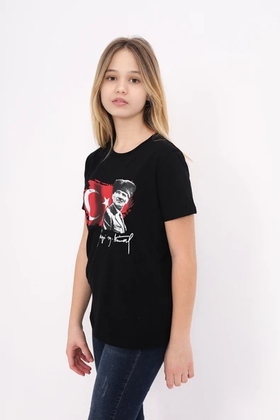 Toontoy Unisex Çocuk Atatürk Baskılı Tişört - Resim 5
