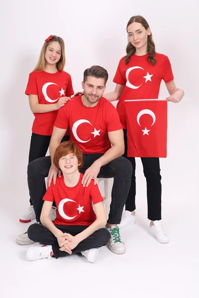 Toontoy Unisex Çocuk Ay Yıldız Baskılı Tişört - 12