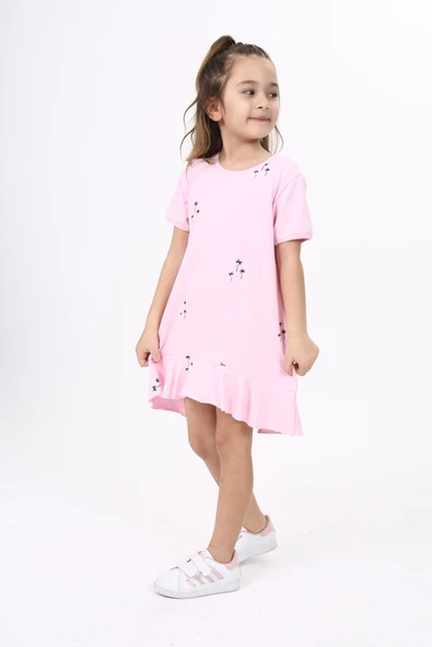 Toontoy Kız Çocuk Baskılı Elbise - Resim 8