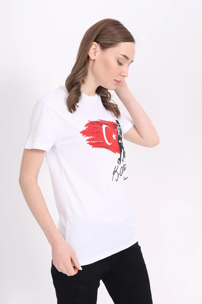 Toontoy Unisex Bisiklet Yaka Atatürk Baskılı Tişört - 4