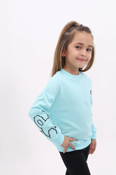 Toontoy Kız Çocuk Nakışlı Sweatshirt - 6