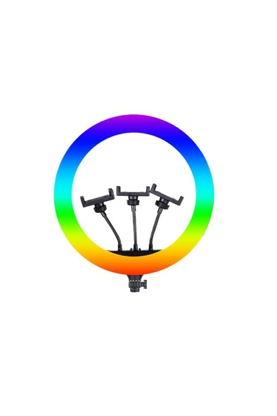 Torima MJ36 Beyaz 2.1 M Saplı 14 inç Işıklı Selfie Çubuğu Youtuber Makyaj Işığı - Resim 5