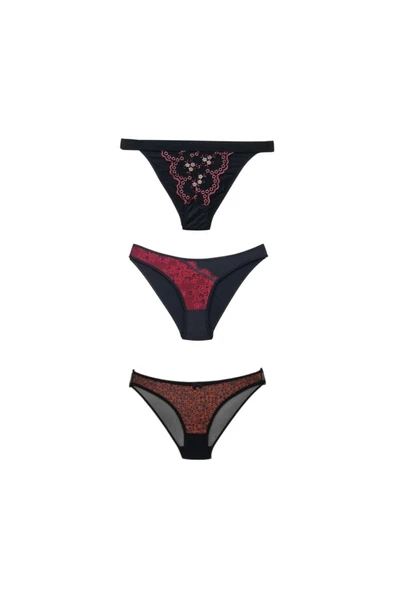 STORMED Iç Giyim Kadın Siyah Brazilian Külot 3'lü Set 1002