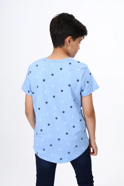 Toontoy Erkek Çocuk Dümen  Ve Çapa Baskılı Tişört - 4