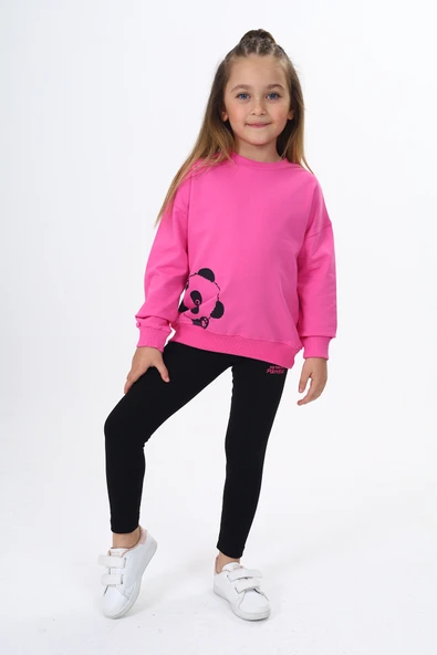 Toontoy Kız Çocuk Baskılı Taytlı Takım - 12