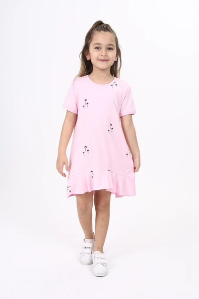 Toontoy Kız Çocuk Baskılı Elbise - Resim 5