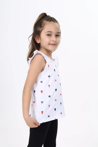 Toontoy Kız Çocuk Baskılı Atlet - 7