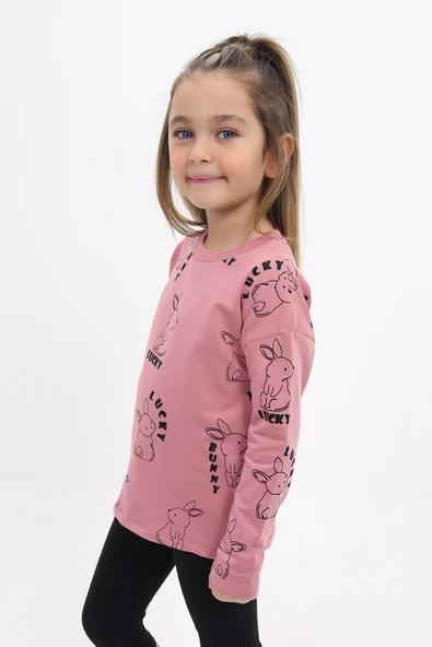 Toontoy Kız Çocuk Baskılı Sweatshirt - 2