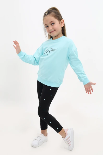 Toontoy Kız Çocuk Nakışlı Taytlı Takım - Resim 2