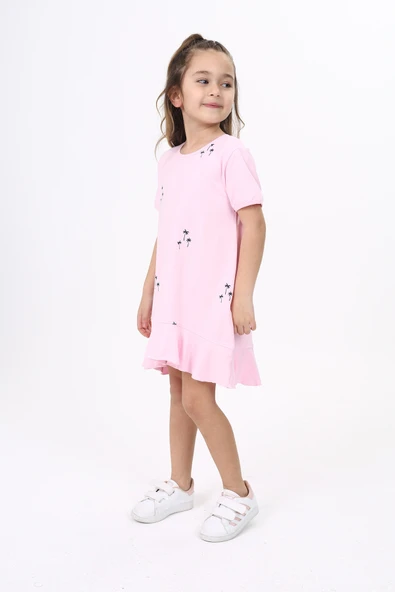 Toontoy Kız Çocuk Baskılı Elbise - Resim 6