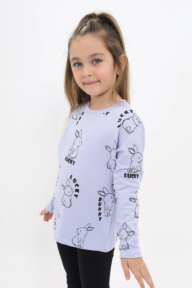 Toontoy Kız Çocuk Baskılı Sweatshirt - 8