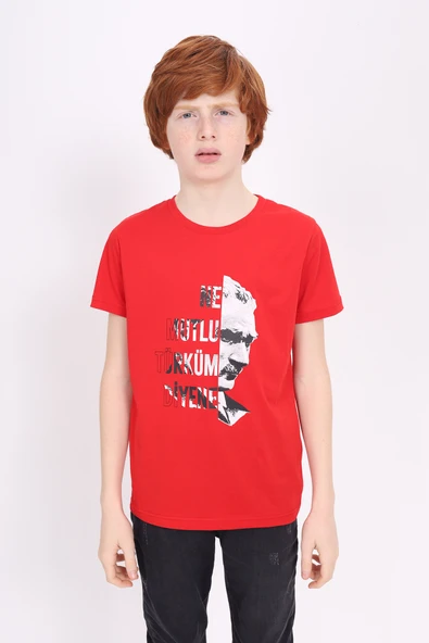 Toontoy Unisex Çocuk Atatürk Baskılı Tişört - 9