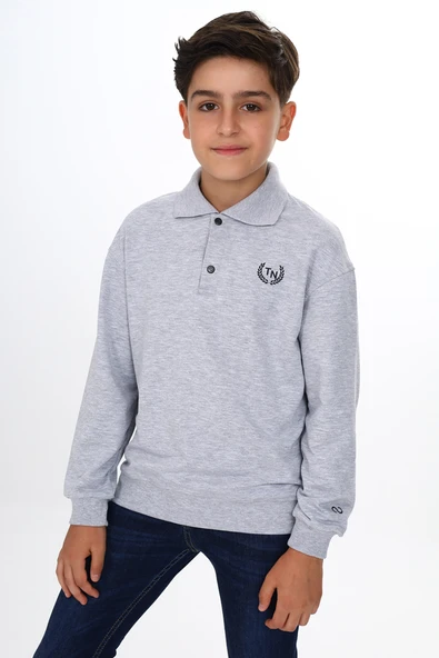 Toontoy Erkek Çocuk Polo Yaka Tnty Baskılı Sweatshirt