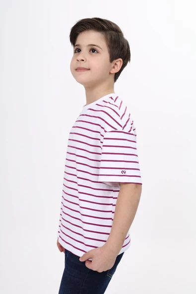 Toontoy Unisex Çocuk Çizgili Tişört - Resim 2