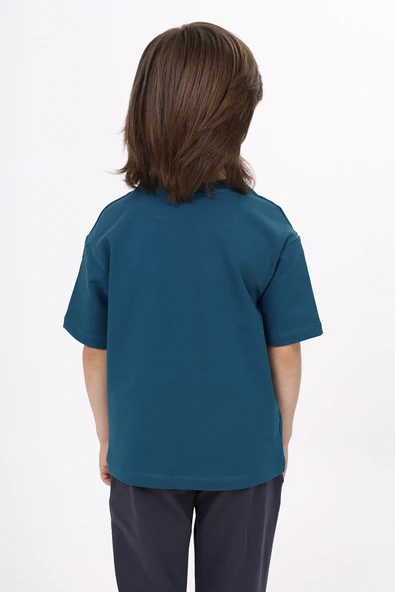 Toontoy Unisex Çocuk Etek Ucu Baskılı Tişört - 10