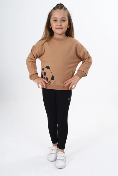 Toontoy Kız Çocuk Baskılı Taytlı Takım - 2