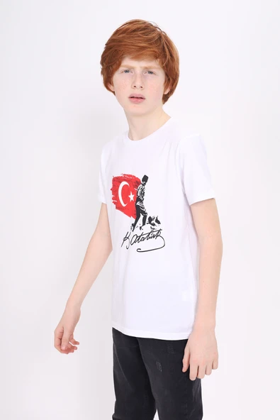 Toontoy Unisex Çocuk Atatürk Baskılı Tişört - 10